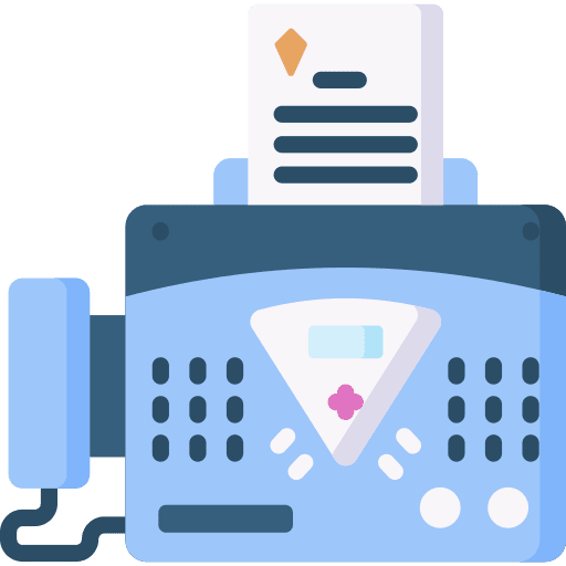 Fax technology phone office material icon