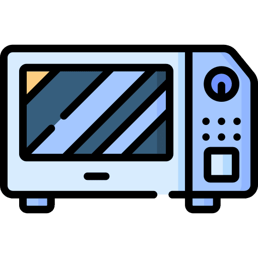 Microwave oven cooking heating food and restaurant icon