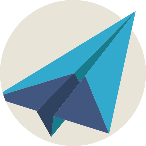 Paper plane childhood origami education icon