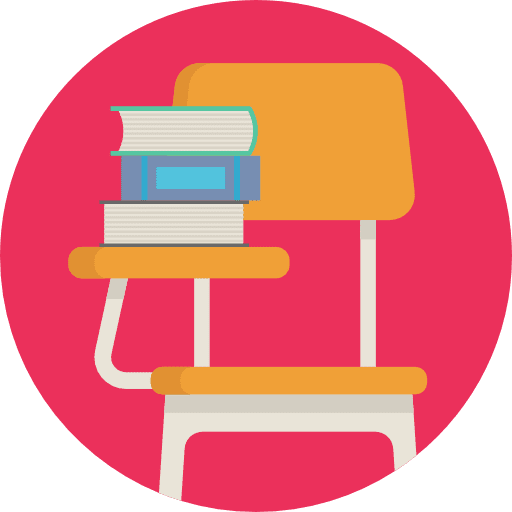 Desk chair studying student education icon