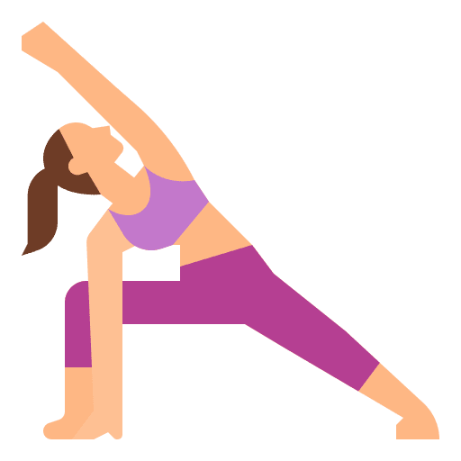Extended woman pose aerobic icon