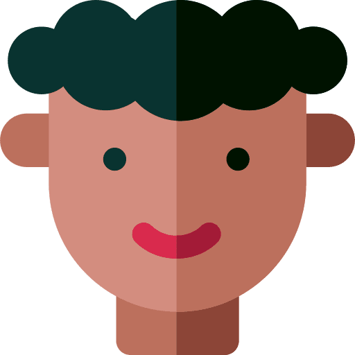 Kid boy black hair user icon