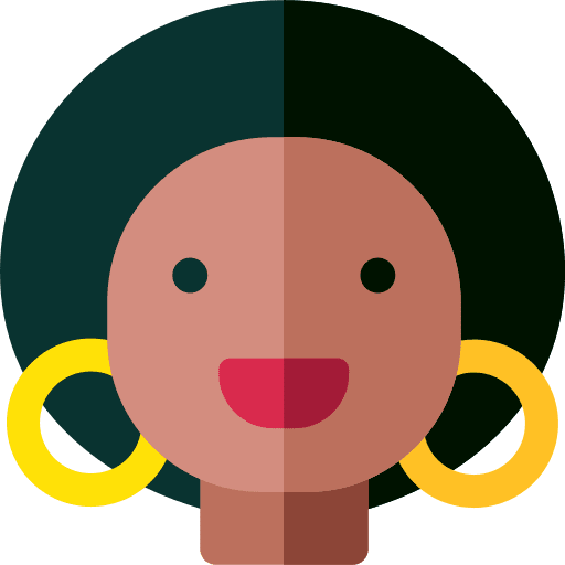 Woman black hair avatar black woman icon