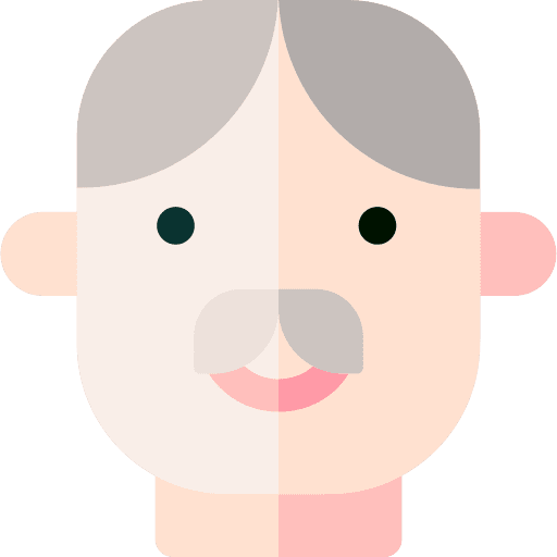 Grandfather family member elder moustache icon