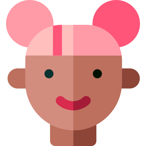 Teenager user pink hair female icon