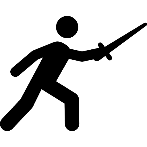 Fencing stick man sport sword icon