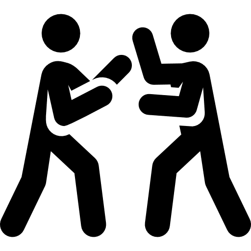 Boxing olympic games fight stick man icon