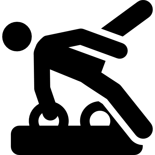 Gymnast gym stick man exercise icon