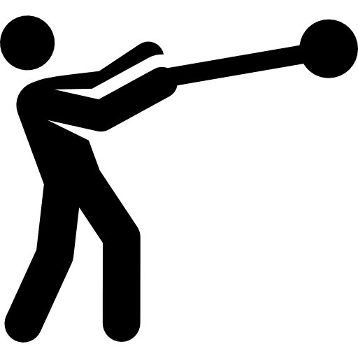 Hammer throw stick man athlete sports icon