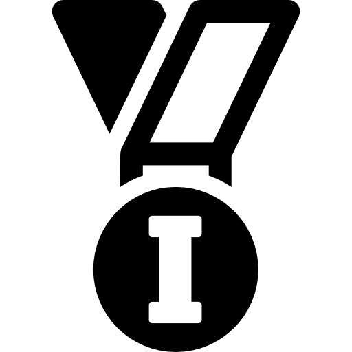 Medal winner award silver icon