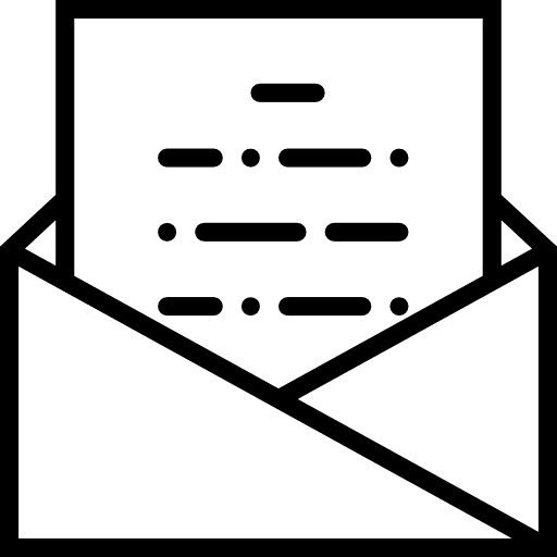 Envelope mail open note icon