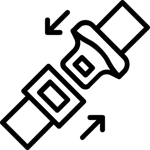 Seatbelt security transport safety icon