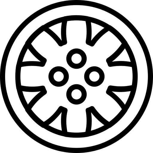 Alloy wheel automobile car transport icon