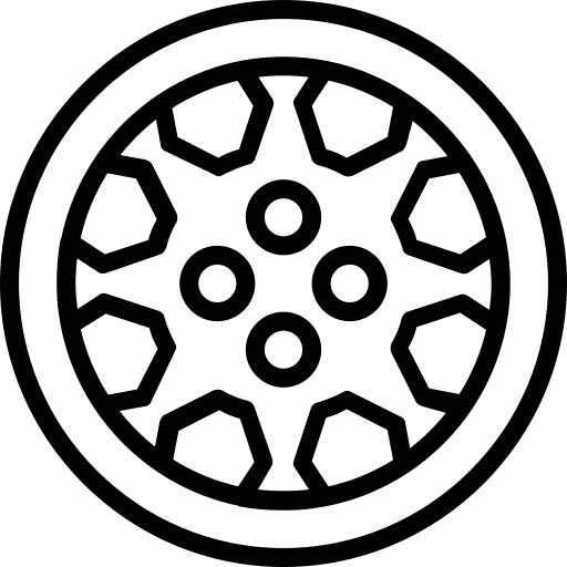 Alloy wheel automobile vehicle transportation icon