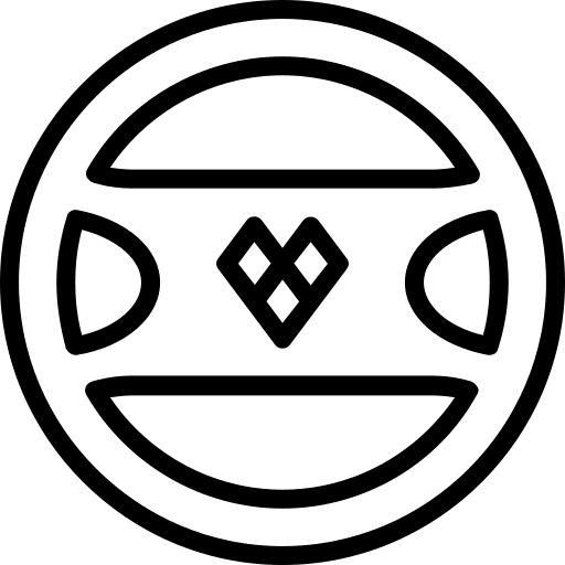 Steering wheel sports racing driving icon