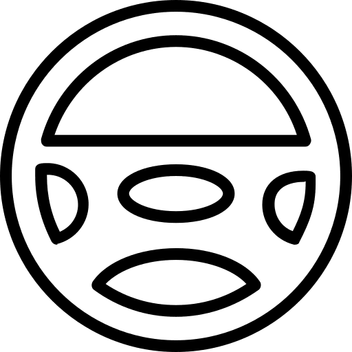 Steering wheel transportation driving car icon