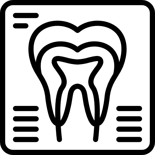 X ray dentist tooth medical icon