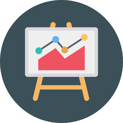Line chart presentation business and finance board icon