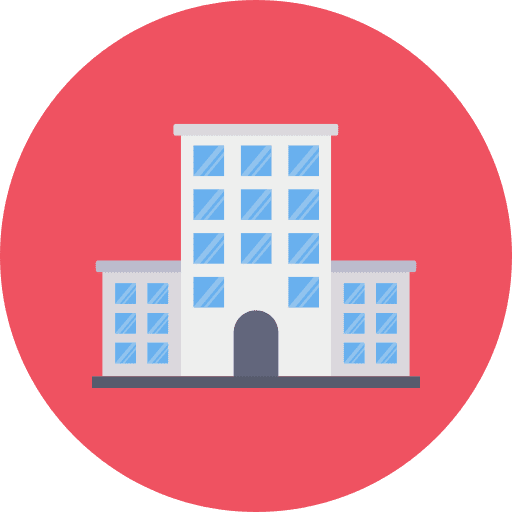 Office building architecture and city office building icon
