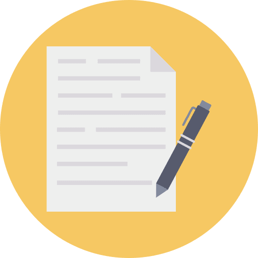 Paper pen writing definition icon