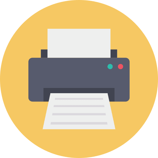 Printer paper print technology icon
