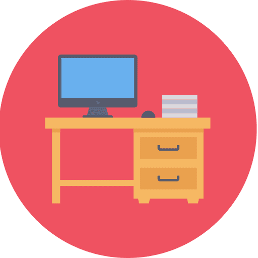 Desktop pc work table computer desktop pc icon