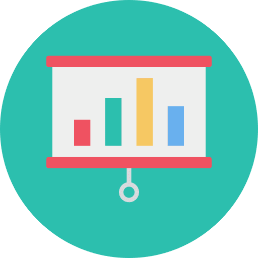 Bar chart presentation bar graph business and finance icon