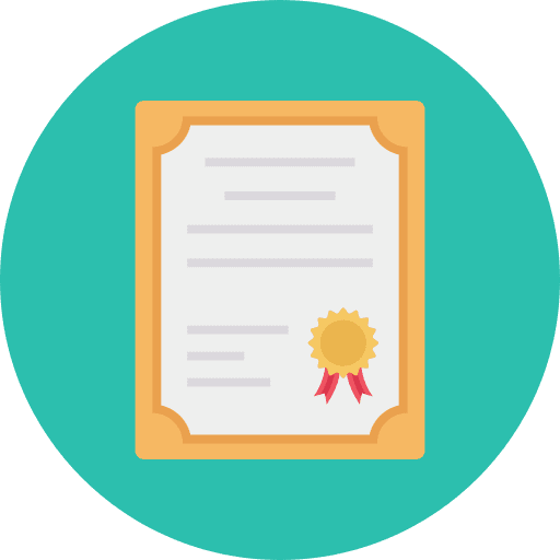 Certificate certificate files and folders office material icon