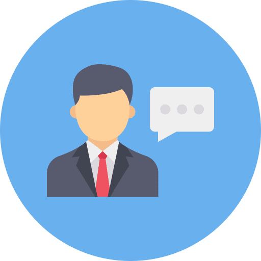 Employee man message speech bubble icon