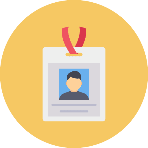 Id card employee identity office material icon