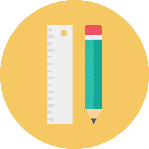 Pencil and ruler education stationery office supplies icon