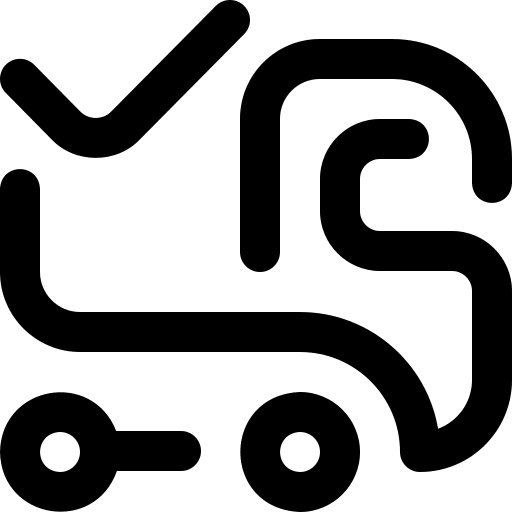Delivered transportation shipping and delivery check icon
