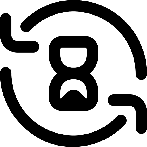 Processing time time arrows time and date icon