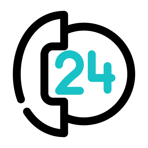 24h communications 24 hours 24h icon