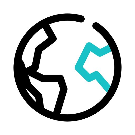 Earth worldwide continent space icon