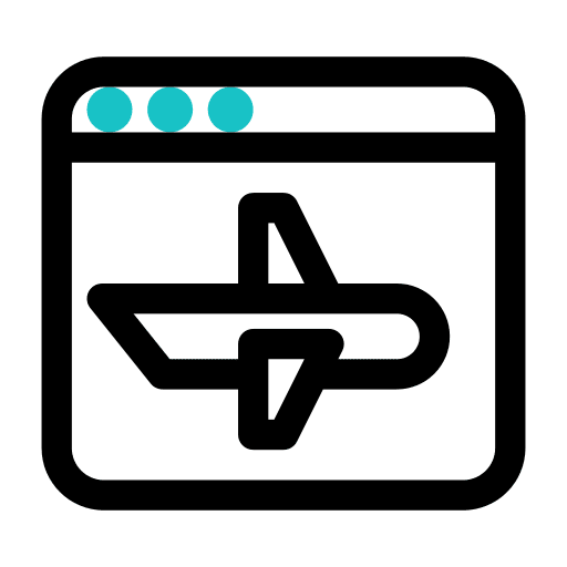 Plane website plane browser icon