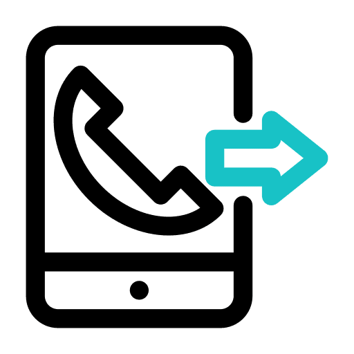 Tablet arrow phone call icon