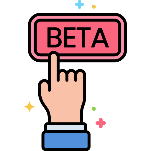 Beta tester hand computer icon