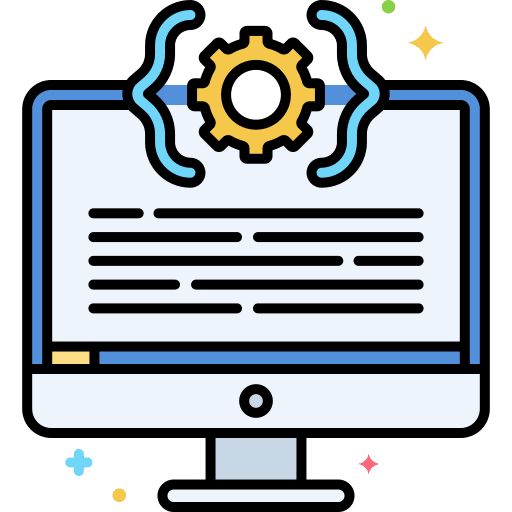 Monitor development computer gear icon