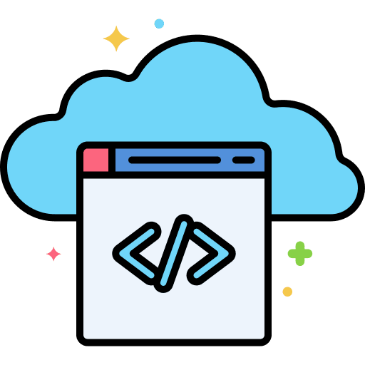 Cloud coding script cloud storage cloud icon