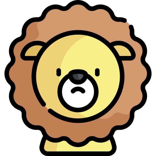 Cowardly lion character folklore fairy tale icon Cowardly lion character folklore fairy tale icon