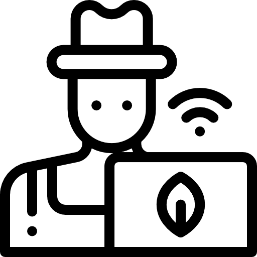 Farmer laptop man ui icon