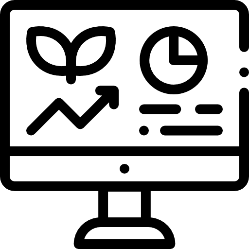 Computer analytics statistics farming icon Computer analytics statistics farming icon