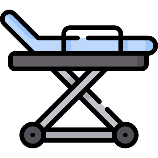 Medical stretcher hospital bed illness medical assistance icon