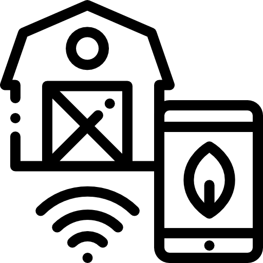 Smart farm warehouse smartphone cellphone icon Smart farm warehouse smartphone cellphone icon