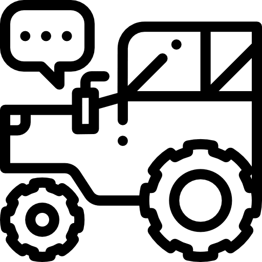 Tractor chat bubble vehicle agronomy icon Tractor chat bubble vehicle agronomy icon