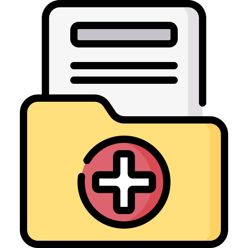 Medical data file medical kit icon Medical data file medical kit icon