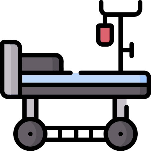 Hospital bed medical assistance stretcher healthcare and medical icon Hospital bed medical assistance stretcher healthcare and medical icon