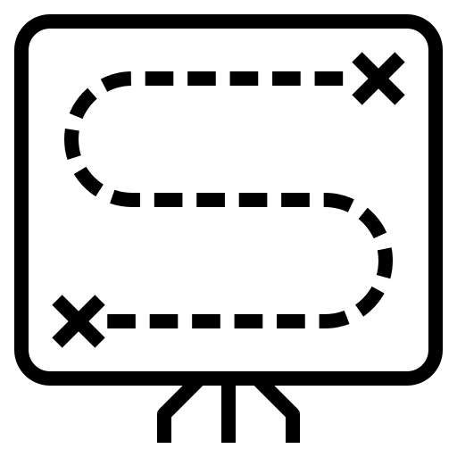 Planning tracking path process icon Planning tracking path process icon