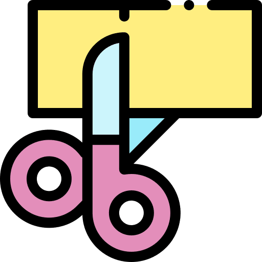 Cut paper scissors cut paper kid and baby icon